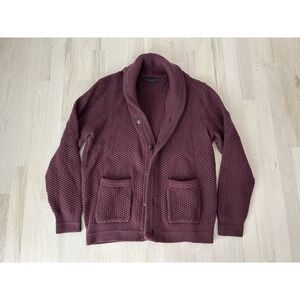 J CREW Red Cotton Thick Grandpa Cardigan Sweater Size Large